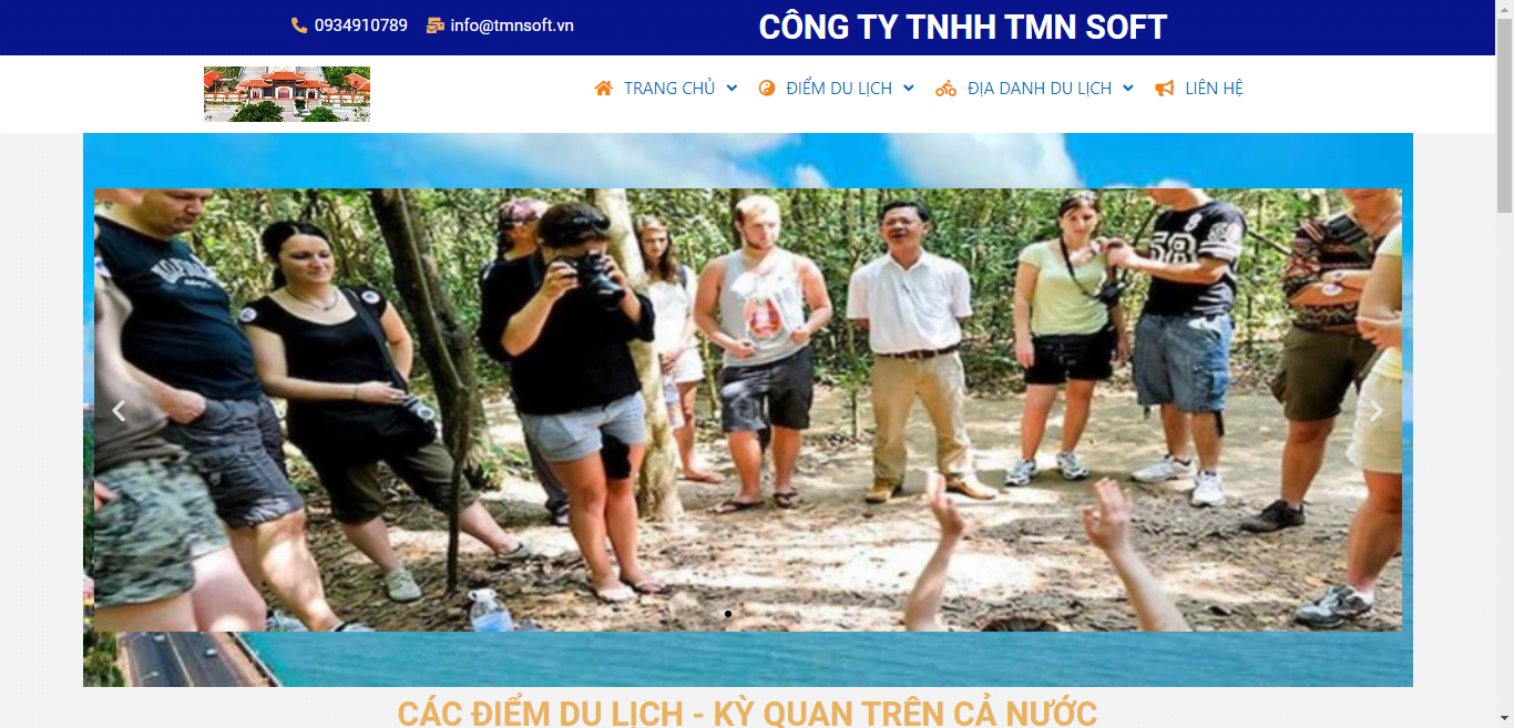 Giao diện website booking tour du lịch 0308